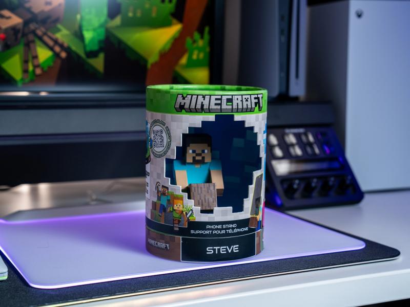 Minecraft Steve Holdem, Earbud Holder (11 cm) / stojak na słuchawki Minecraft Steve (11 cm)