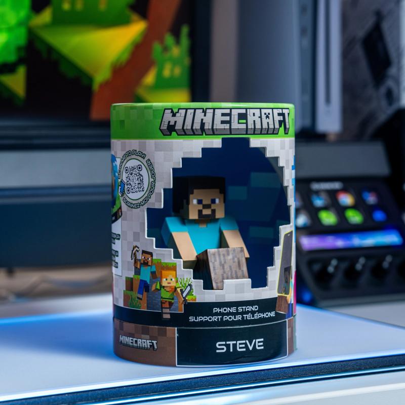 Minecraft Steve Holdem, Earbud Holder (11 cm) / stojak na słuchawki Minecraft Steve (11 cm)
