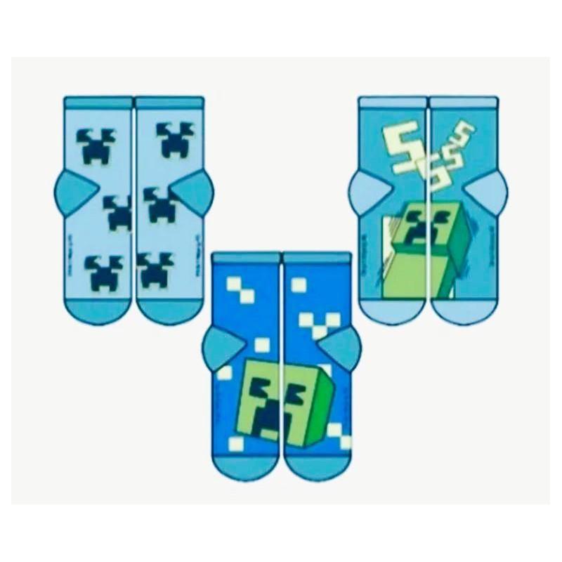 Minecraft kids socks Creeper tri-pack (size: 27-30) / Minecraft skarpetki dziecięce Creeper trójpak (rozmiar: 27-30)