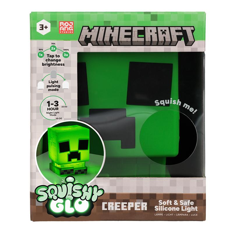 Minecraft Creeper SquishyGlo Silicone Light Rechargeable (high: 15 cm) / Minecraft silikonowa lampka z akumulatorem Creeper (wysokość: 15 cm)