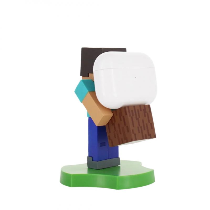 Minecraft Steve Holdem, Earbud Holder (11 cm) / stojak na słuchawki Minecraft Steve (11 cm)