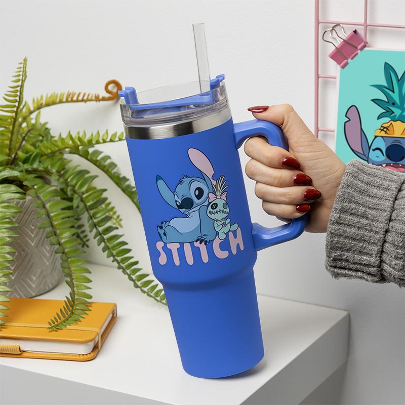 Disney Blue Insulated Cup and Straw (900 ml) Stitch / Disney kubek podróżny ze słomką (900 ml) - Stitch