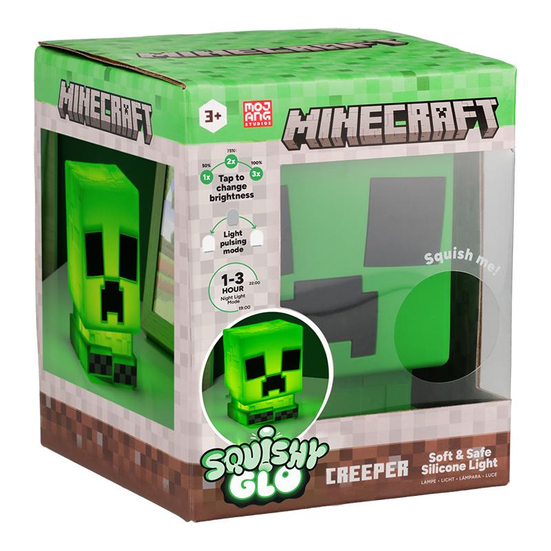 Minecraft Creeper SquishyGlo Silicone Light Rechargeable (high: 15 cm) / Minecraft silikonowa lampka z akumulatorem Creeper (wysokość: 15 cm)