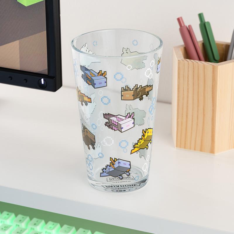 Minecraft Axolotl Glass / Minecraft szklanka Axolotl