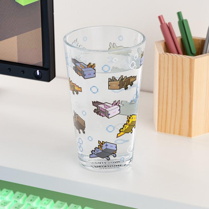 Minecraft Axolotl Glass / Minecraft szklanka Axolotl