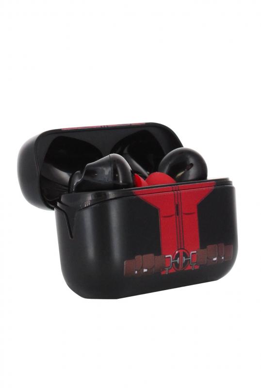 Marvel Deadpool Buds Pro Wireless Bluetooth Earbuds and Phone Holder / Marvel Deadpool zestaw: stojak na słuchawki Deadpool plus słuchawki bezprzewodowe