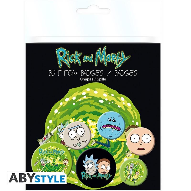 RICK AND MORTY Badge Pack - Characters / Rick i Morty zestaw przypinek - Postaci - ABS