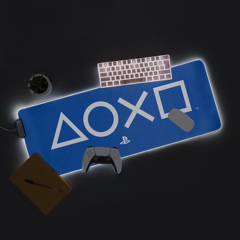 Playstation Light Up desk mat - mousepad (80 x 30 cm) / Playstation mata na biurko - podkładka pod myszkę (80 x 30 cm) z podświetleniem