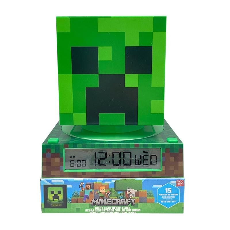 Minecraft Creeper 3D lamp with alarm / Minecraft Creeper lampka 3D z budzikiem