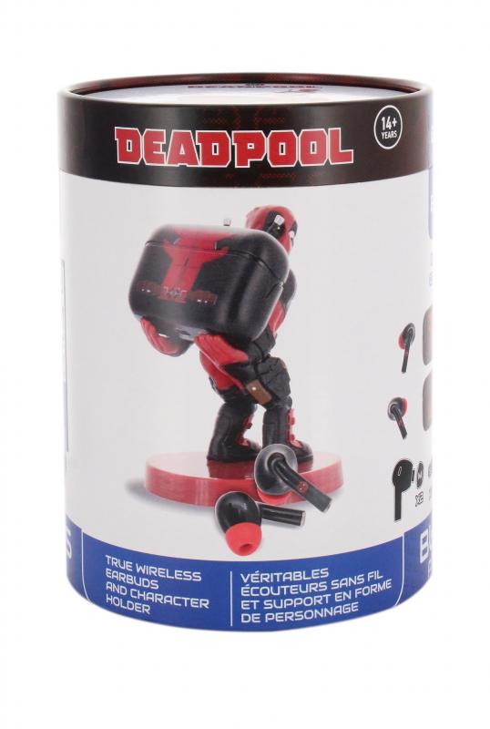 Marvel Deadpool Buds Pro Wireless Bluetooth Earbuds and Phone Holder / Marvel Deadpool zestaw: stojak na słuchawki Deadpool plus słuchawki bezprzewodowe