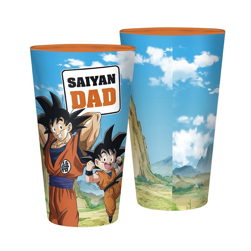 DRAGON BALL SUPER Large Glass (400 ml) - SAIYAN DAD / Szklanka (400 ml) Dragon Ball Super - Saiyan Dad - ABS