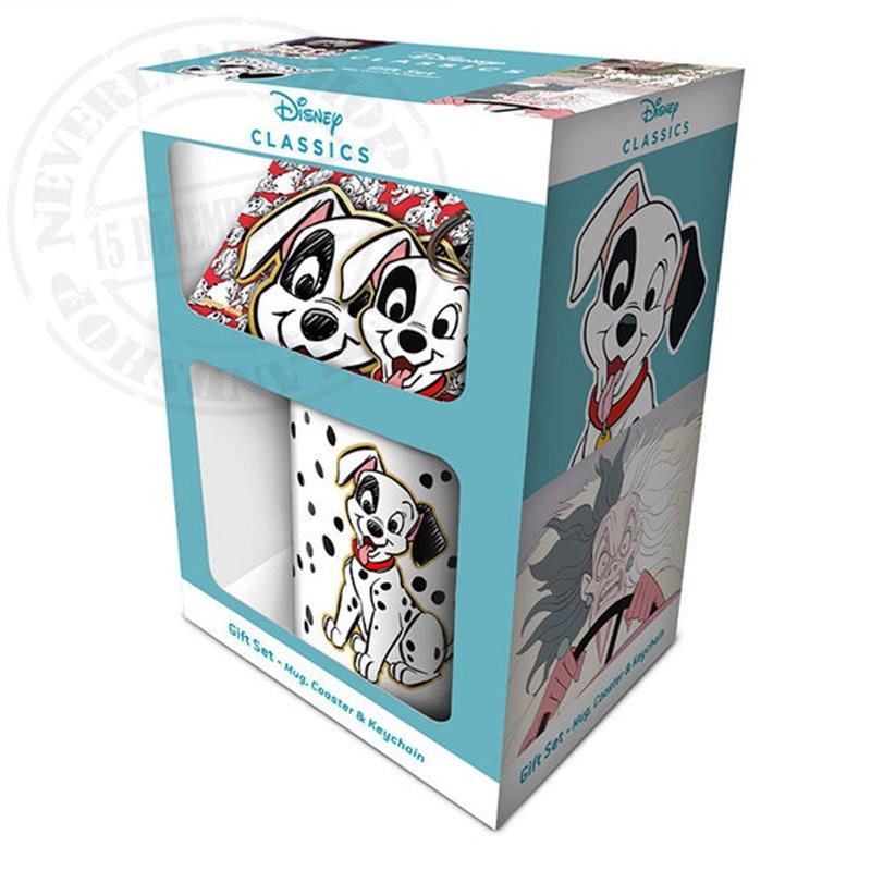 DISNEY 101 DALMATIANS (SEEING SPOTS) GIFT SET incl:mug,coaster,keychain / zestaw prezentowy Disney 101 Dalmatyńczyków: kubek, podkładka,brelok