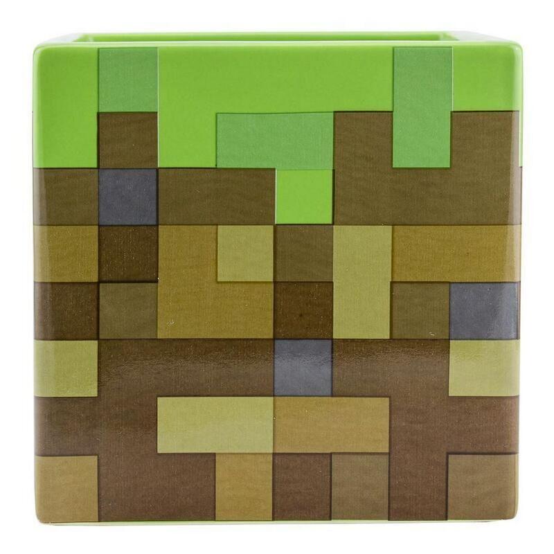 Minecraft Grass Block Pen and Plant Pot / przybornik na biurko - doniczka Minecraft