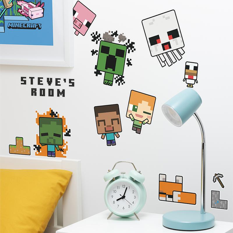 Minecraft Personalisation Wall Decals / Minecraft naklejki dekoracyjne ścienne