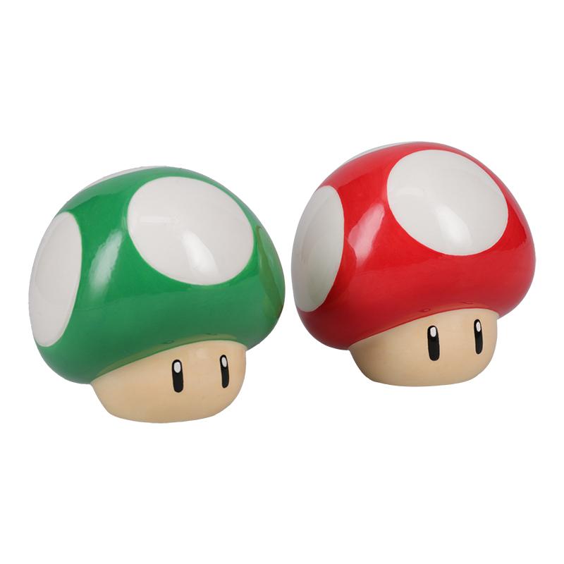 Super Mario Mushroom Salt and Pepper Shakers / zestaw Super Mario Grzybki solniczka i pieprzniczka