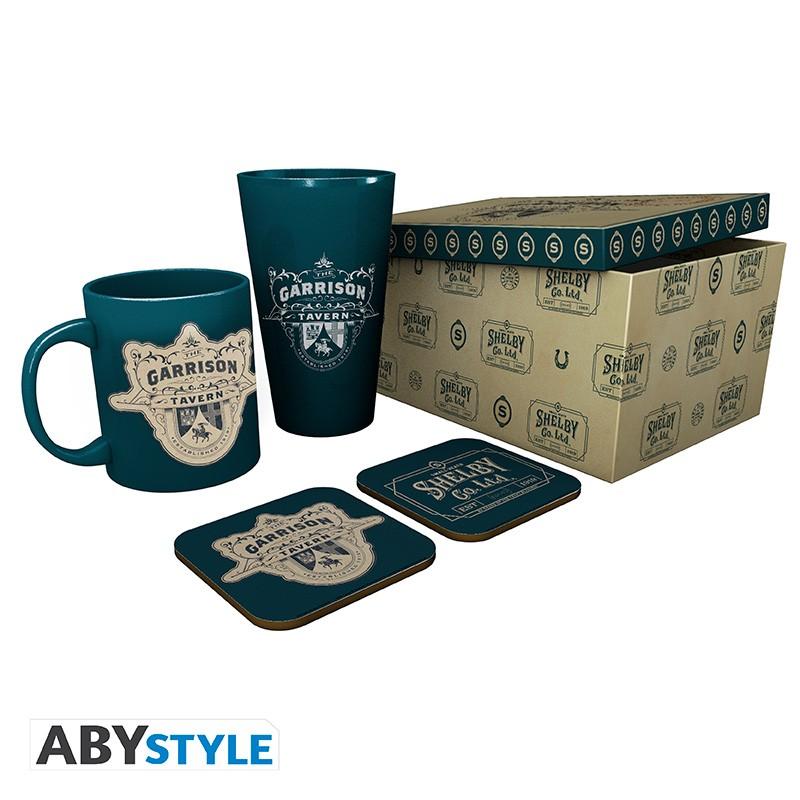 PEAKY BLINDERS gift set: glass XXL, mug, 2 Coasters - The Garrison / Zestaw prezentowy Peaky Blinders: szklanka XXL, kubek, 2 x podkładka - ABS