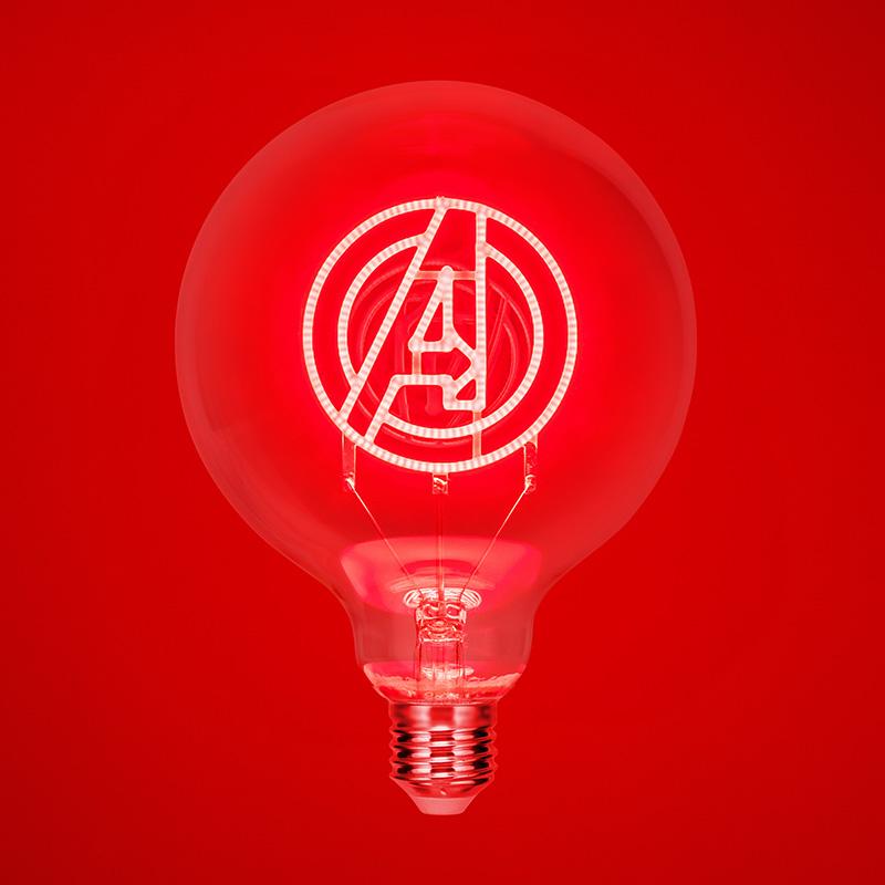 Marvel Avengers LED Neon Bulb Lamp (high: 24,3 cm) / Marvel Avengers lampka - żarówka neonowa (wysokość: 24,3 cm)