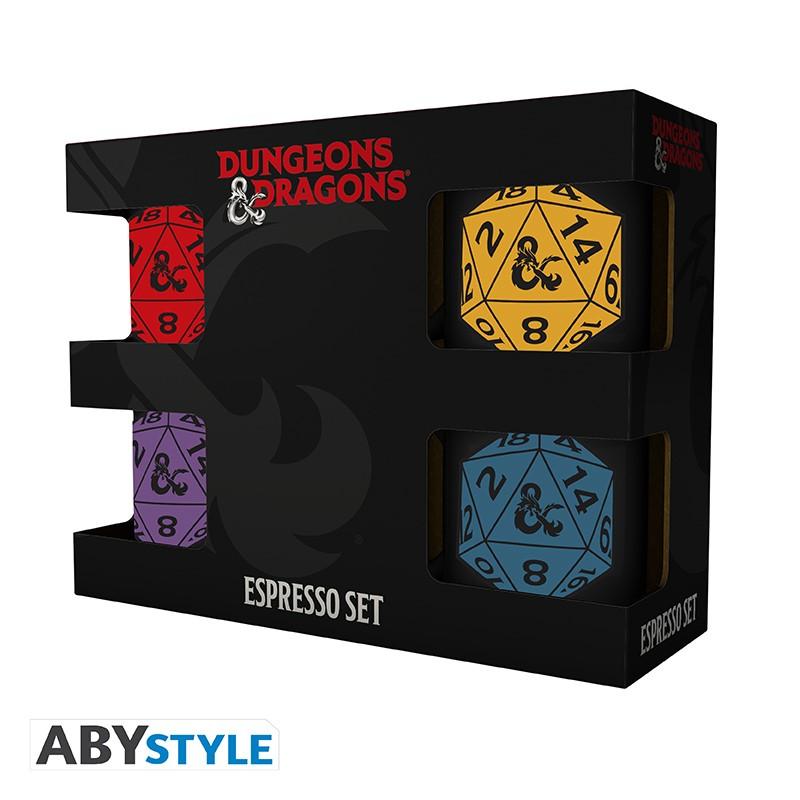 DUNGEONS & DRAGONS - Set 4 espresso mugs - D20 / zestaw 4 filiżanek do espresso Dungeons & Dragons D20 - ABS