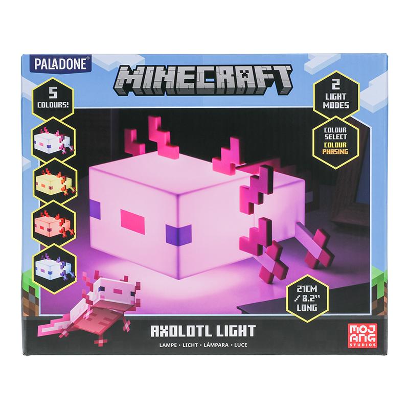 Minecraft Axolotl multicolor light (high: 13 cm) / lampka wielokolorowa Minecraft Axolotl (wysokość: 13 cm)