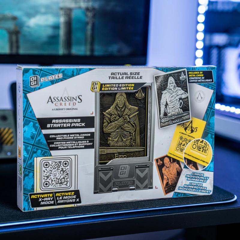Assassins Creed Digiplate Starter Pack: phone stand and metal plates set (3 pcs) / Assassins Creed zestaw: stojak na telefon plus 3 x płytki Digiplates