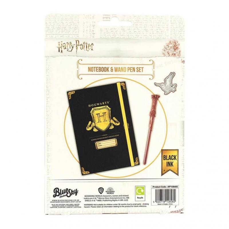 Harry Potter notebook & wand pen gift set - Hogwarts Shield / Zestaw prezentowy Harry Potter: notatnik plus różdżka (długopis) - tarcza Hogwartu