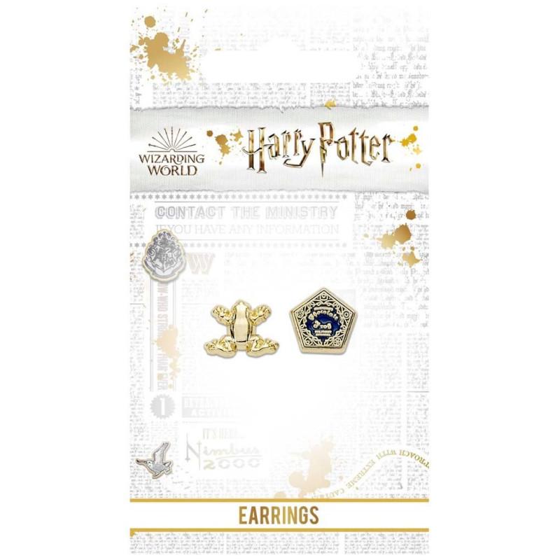 Harry Potter Chocolate Frog & Box gold plated stud / kolczyki Harry Potter - czekokadowa żaba i pudełko (pozłacane)