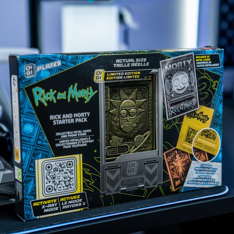 Rick & Morty - Digiplate Starter Pack: phone stand and metal plates set (3 pcs) / Rick & Morty zestaw: stojak na telefon plus 3 x płytki Digiplates