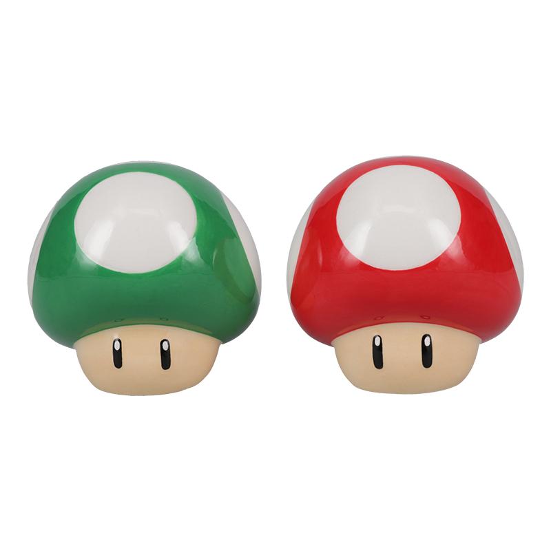 Super Mario Mushroom Salt and Pepper Shakers / zestaw Super Mario Grzybki solniczka i pieprzniczka