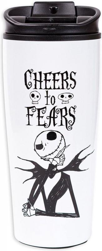 THE NIGHTMARE BEFORE CHRISTMAS (CHEERS TO FEARS) METAL TRAVEL MUG / kubek termiczny (metalowy) Miasteczko Halloween (zdrowie Strachów)