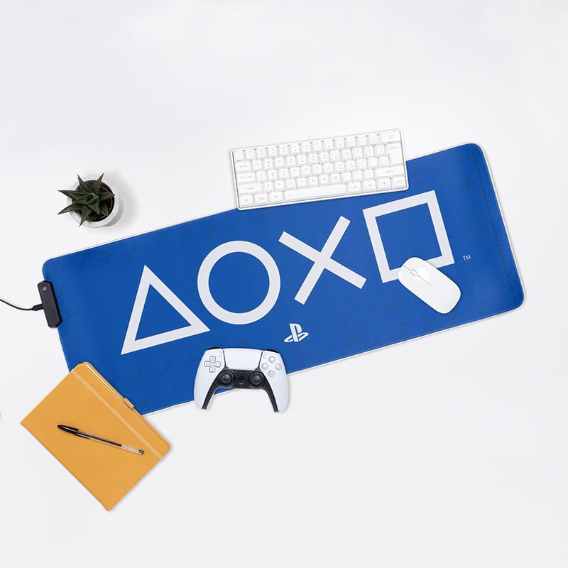 Playstation Light Up desk mat - mousepad (80 x 30 cm) / Playstation mata na biurko - podkładka pod myszkę (80 x 30 cm) z podświetleniem