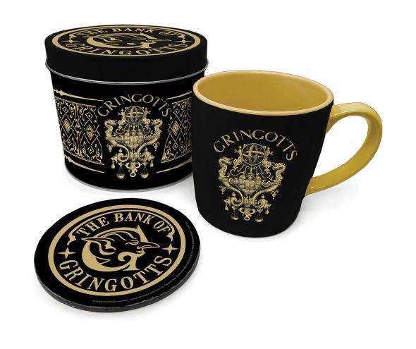 HARRY POTTER (GRINGOTTS) GIFT SET: MUG & COASTER IN KEEPSAKE TIN / zestaw prezentowy Harry Potter (Gringotts): filiżanka plus podkładka w ozdobnej puszce