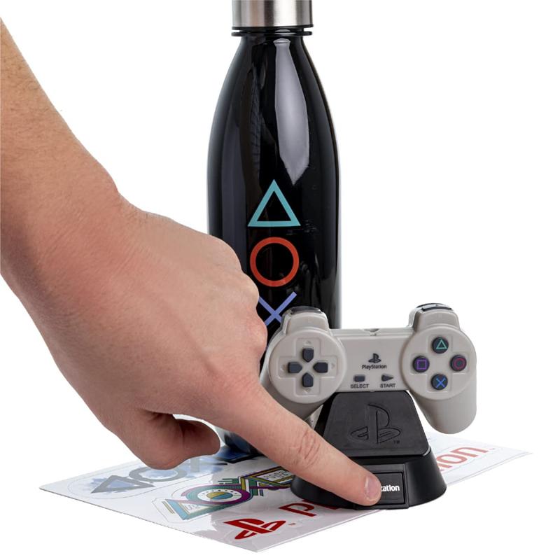 Playstation Icon Light, bottle & Stickers gift set / zestaw prezentowy Playstation : lampka, butelka, naklejki