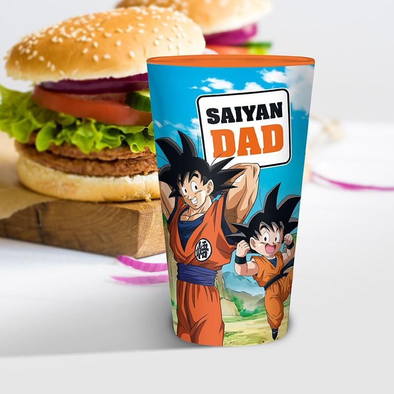 DRAGON BALL SUPER Large Glass (400 ml) - SAIYAN DAD / Szklanka (400 ml) Dragon Ball Super - Saiyan Dad - ABS