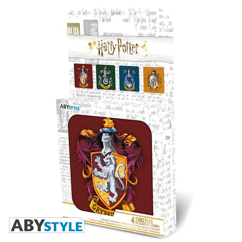 HARRY POTTER Set 4 Coasters - Houses / zestaw 4 podkładek Harry Potter - Dormitoria - ABS