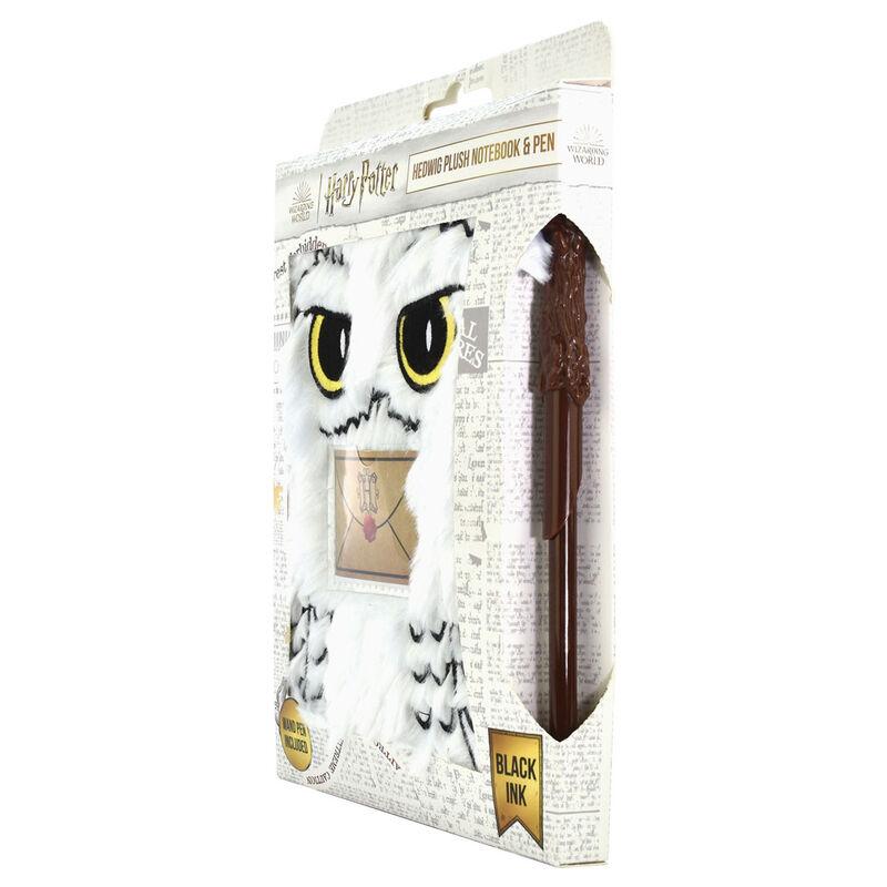 Harry Potter Hedwig Plush Notebook & Pen / zestaw Harry Potter: notatnik pluszowy Hedwiga plus różdżka - długopis