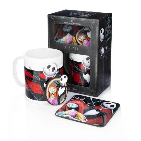 THE NIGHTMARE BEFORE CHRISTMAS (JACK & SALLY) GIFT SET INCL: includes:mug,coaster, keyring / zestaw prezentowy Miasteczko Halloween (Jack i Sally) zawiera: kubek,podkładka, brelok