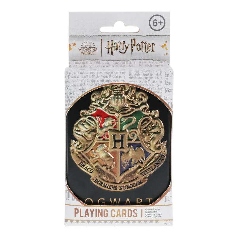 Harry Potter Hogwarts Playing Cards in a Tin Black / Karty do gry Harry Potter w metalowej puszce z logo Hogwartu