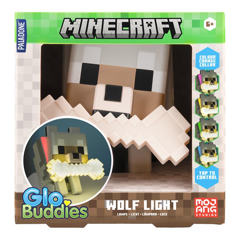 Minecraft Wolf GloBuddies Light (high: 14,30 cm) / Minecraft lampka GloBuddies - Wilk (wysokość: 14,30 cm)