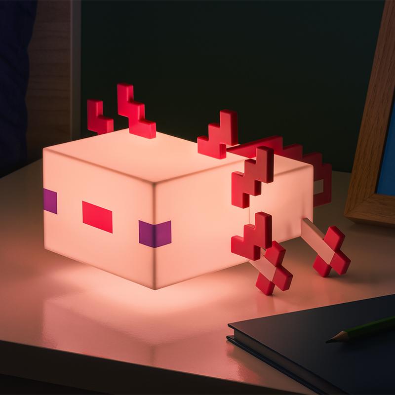 Minecraft Axolotl multicolor light (high: 13 cm) / lampka wielokolorowa Minecraft Axolotl (wysokość: 13 cm)