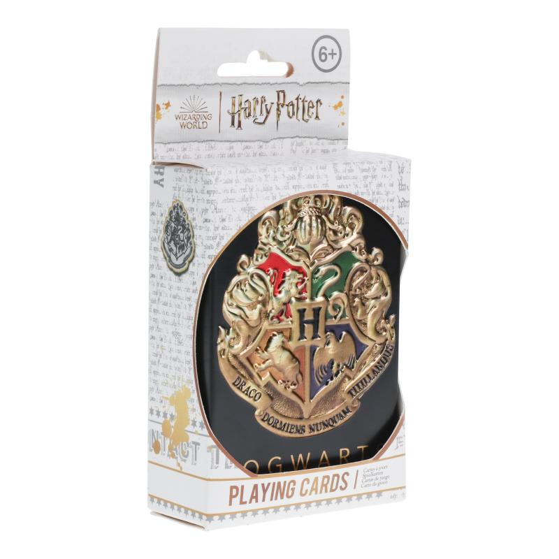 Harry Potter Hogwarts Playing Cards in a Tin Black / Karty do gry Harry Potter w metalowej puszce z logo Hogwartu