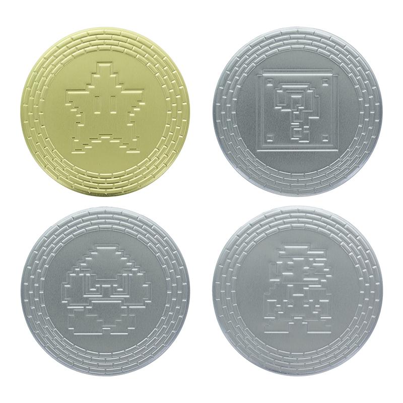 Super Mario Metal Coasters (4 pcs) / zestaw metalowych podkładek Super Mario (4 szt)