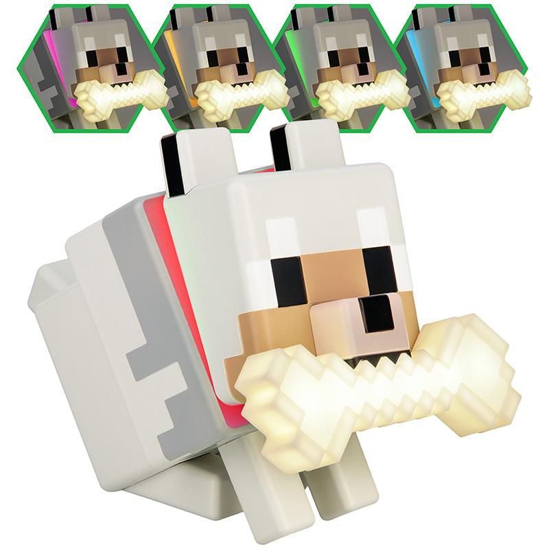 Minecraft Wolf GloBuddies Light (high: 14,30 cm) / Minecraft lampka GloBuddies - Wilk (wysokość: 14,30 cm)