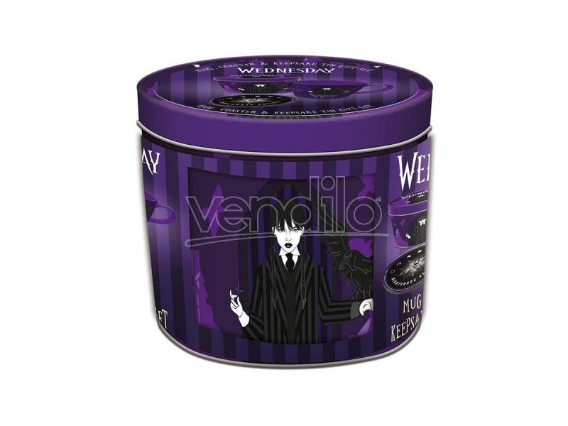 WEDNESDAY (NIGHTSHADES & RAVENS) GIFT SET: MUG & COASTER IN KEEPSAKE TIN / zestaw prezentowy Wednesday (NIGHTSHADES & RAVENS): filiżanka plus podkładka w ozdobnej puszce