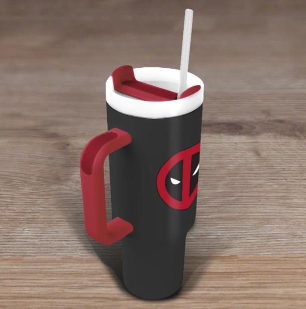 Marvel Deadpool (symbol) travel cup with straw (1180 ml) / Marvel Deadpool (symbol) kubek podróżny ze słomką (1180 ml)