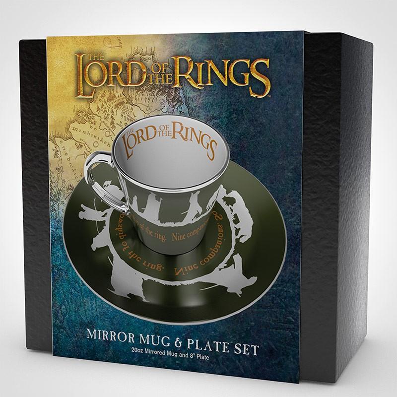 LORD OF THE RINGS Mirror mug & plate set - Fellowship / Władca Pierścieni zestaw: filiżanka plus talerzyk - ABS