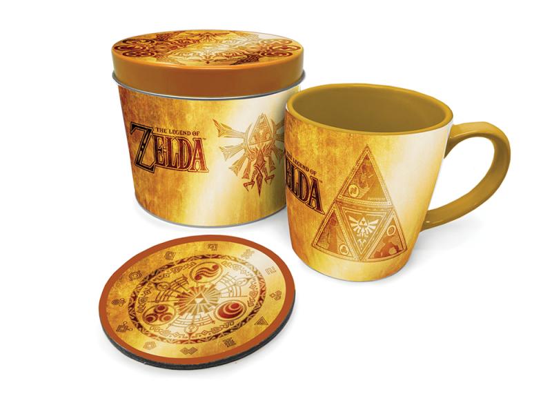 THE LEGEND OF ZELDA GIFT SET: MUG & COASTER IN KEEPSAKE TIN / zestaw prezentowy Zelda: kubek plus podkładka w ozdobnej puszce