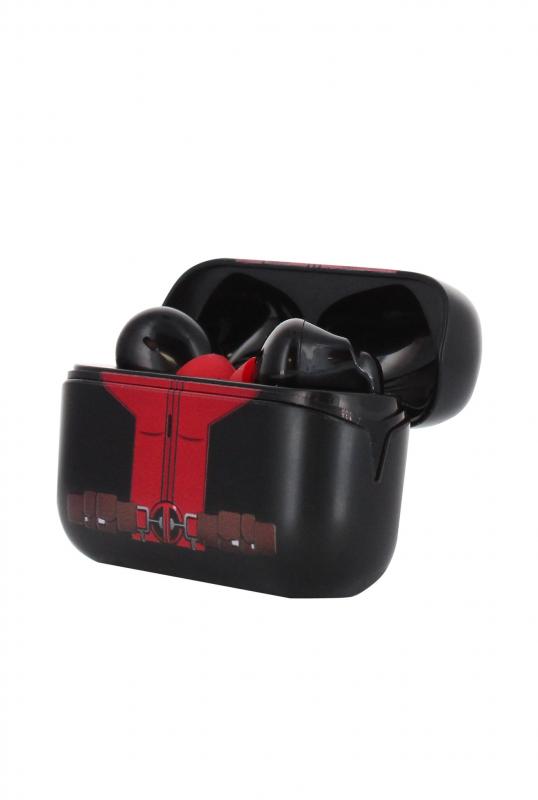 Marvel Deadpool Buds Pro Wireless Bluetooth Earbuds and Phone Holder / Marvel Deadpool zestaw: stojak na słuchawki Deadpool plus słuchawki bezprzewodowe