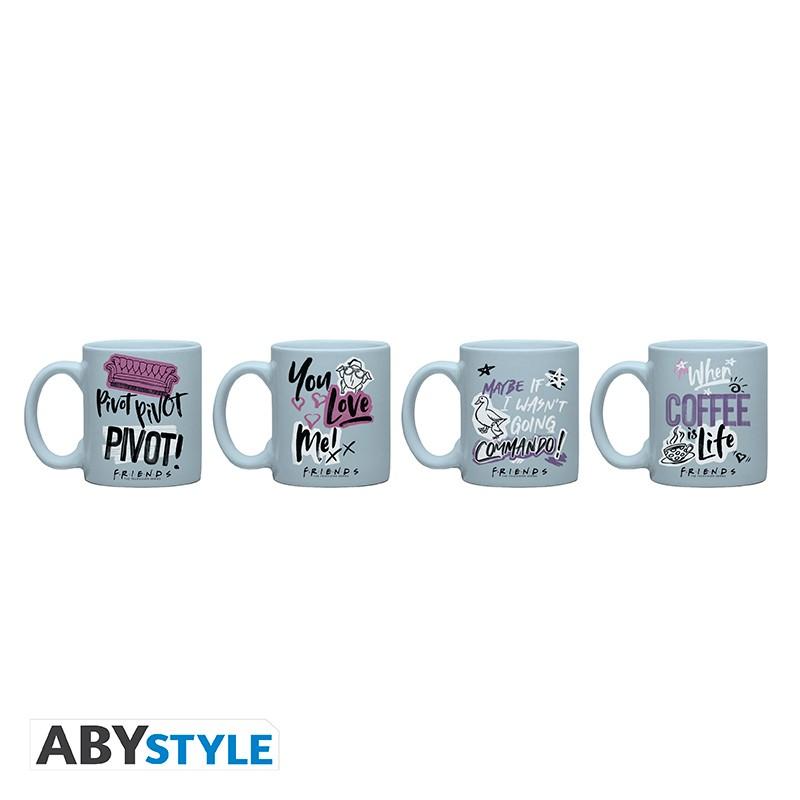 FRIENDS set 4 espresso mugs - Doodle / Przyjaciele zestaw do espresso (4 kubeczki) - Doodle - ABS