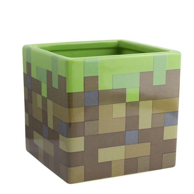 Minecraft Grass Block Pen and Plant Pot / przybornik na biurko - doniczka Minecraft