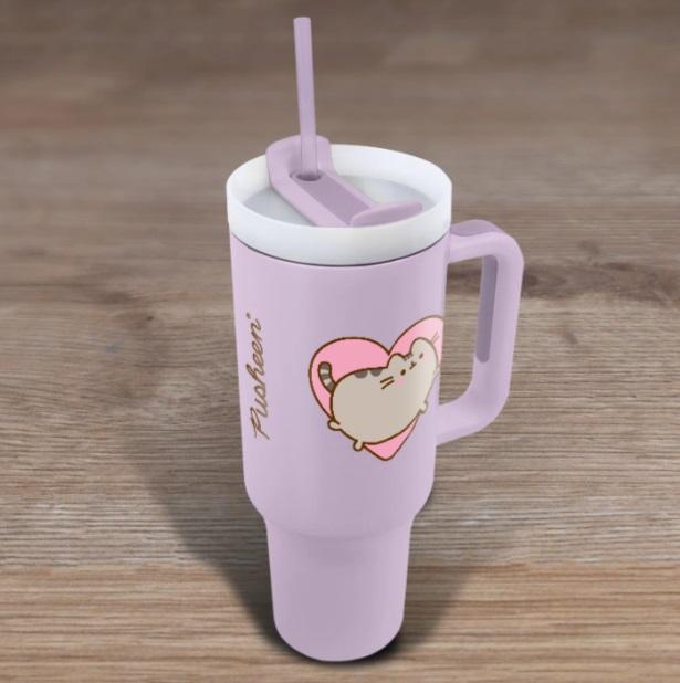 Pusheen (Heart) travel cup with straw (1180 ml) / Pusheen (serce) kubek podróżny ze słomką (1180 ml)